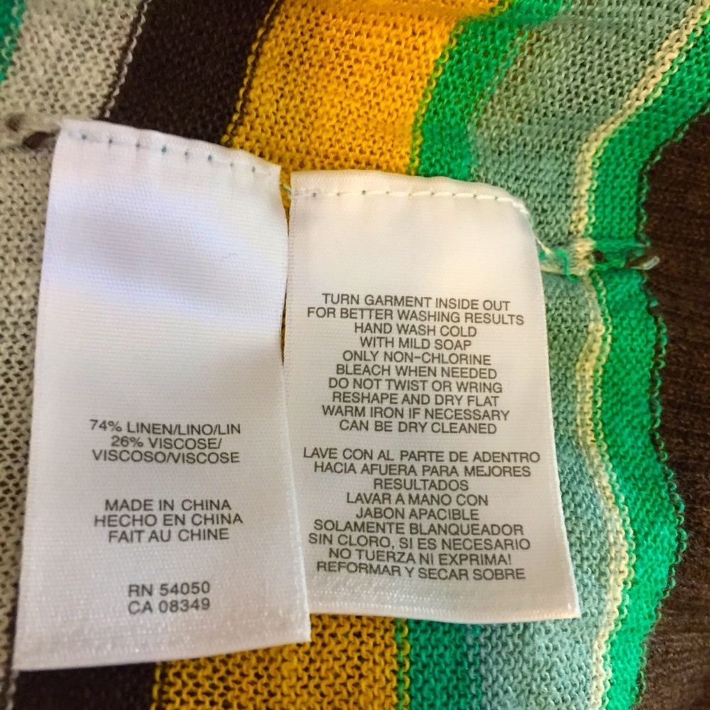 Ann Klein linen waterfall stripped cardigan - Picture 11 of 13
